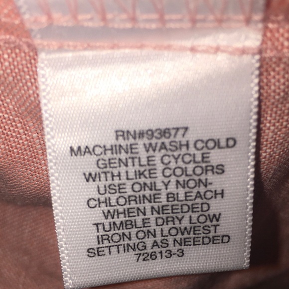 Liz Claiborne Linen Tunic Shirt Rose Dawn White L - Picture 4 of 6